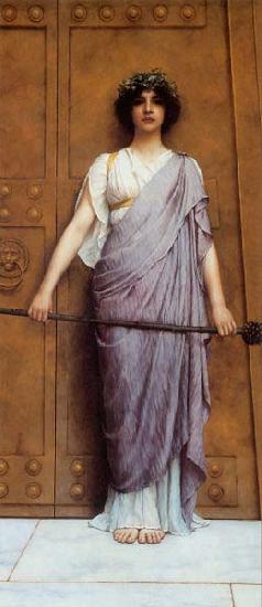John William Godward At the Gate of the Temple oil painting image